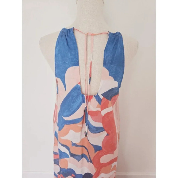 Maeve Anthropologie NWT Flounced Halter Chiffon Blue Pink Maxi Dress S Small - Picture 8 of 13